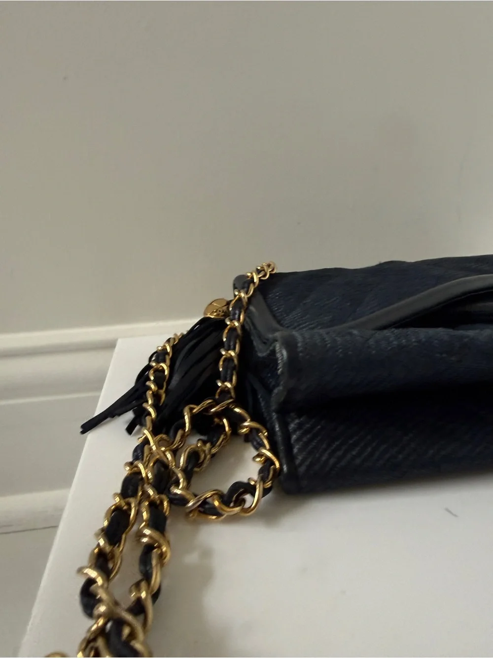 CHANEL tassel navy